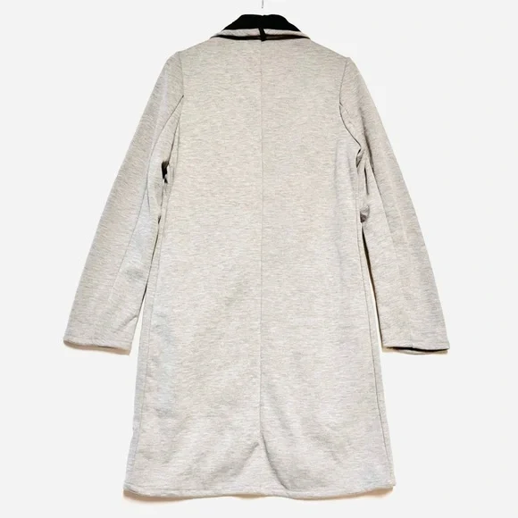 Fabletics Moscow Coat Womens SZ Medium Soft Cozy Terry Fleece Gray Midi Coatigan - Picture 4 of 14